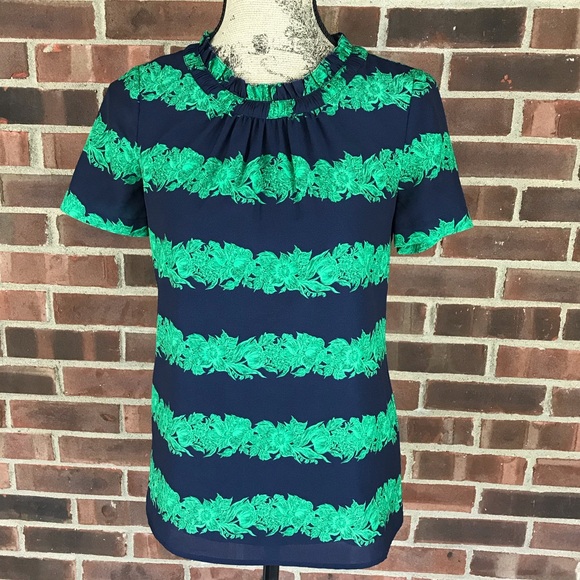 J. Crew Factory Tops - ⬇️$22 J. Crew factory navy blue green floral top